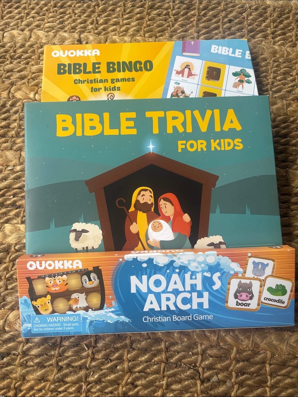 Bible Trivia & Noah's Arch Kids Game Set - Blue/Yellow